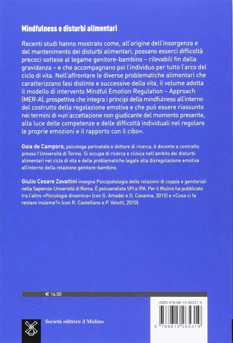 Mindfulness e disturbi alimentari. Valutazione e intervento nel ciclo di vita secondo la prospettiva della regolazione emotiva