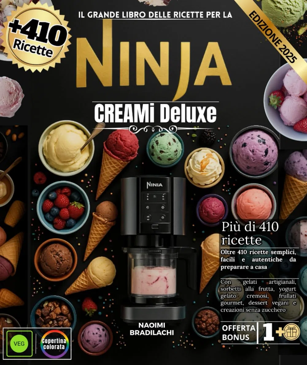 IL GRANDE LIBRO DELLE RICETTE PER LA NINJA CREMI DELUXE: Oltre 410 ricette semplici, facili e autentiche da preparare a casa con gelati artigianali, ... dessert vegani e creazioni senza zucchero