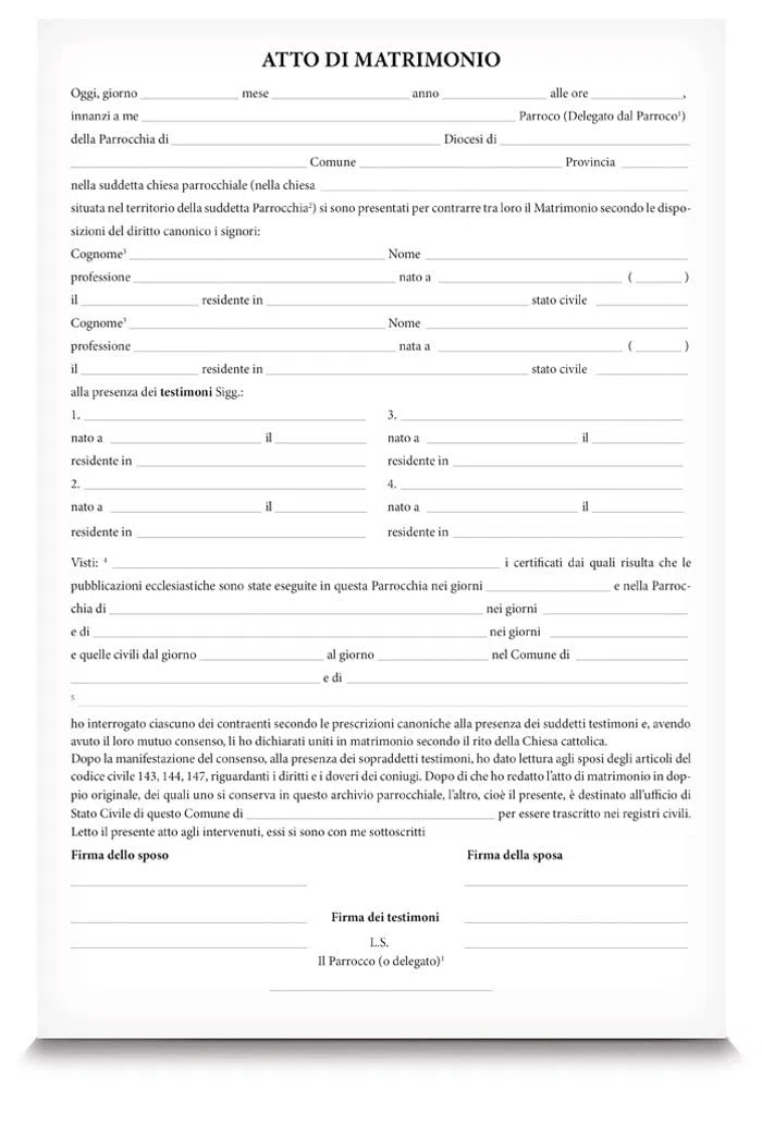 Registro degli atti di Matrimonio