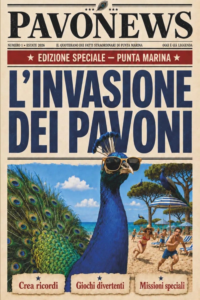 PAVONEWS: Crea ricordi, giochi, quiz, curiosità e divertimento per vivere insieme l'invasione dei pavoni a Punta Marina