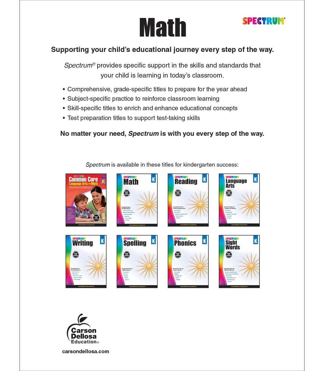 Spectrum Math, Grade K