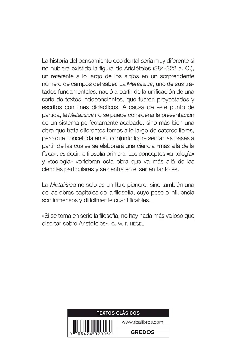 Metafísica: Edición trilingüe