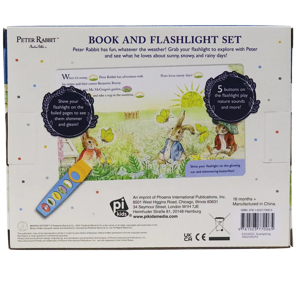 The World of Peter Rabbit: Let it Shine! Book and 5 Sound Flashlight Set - PI Kids