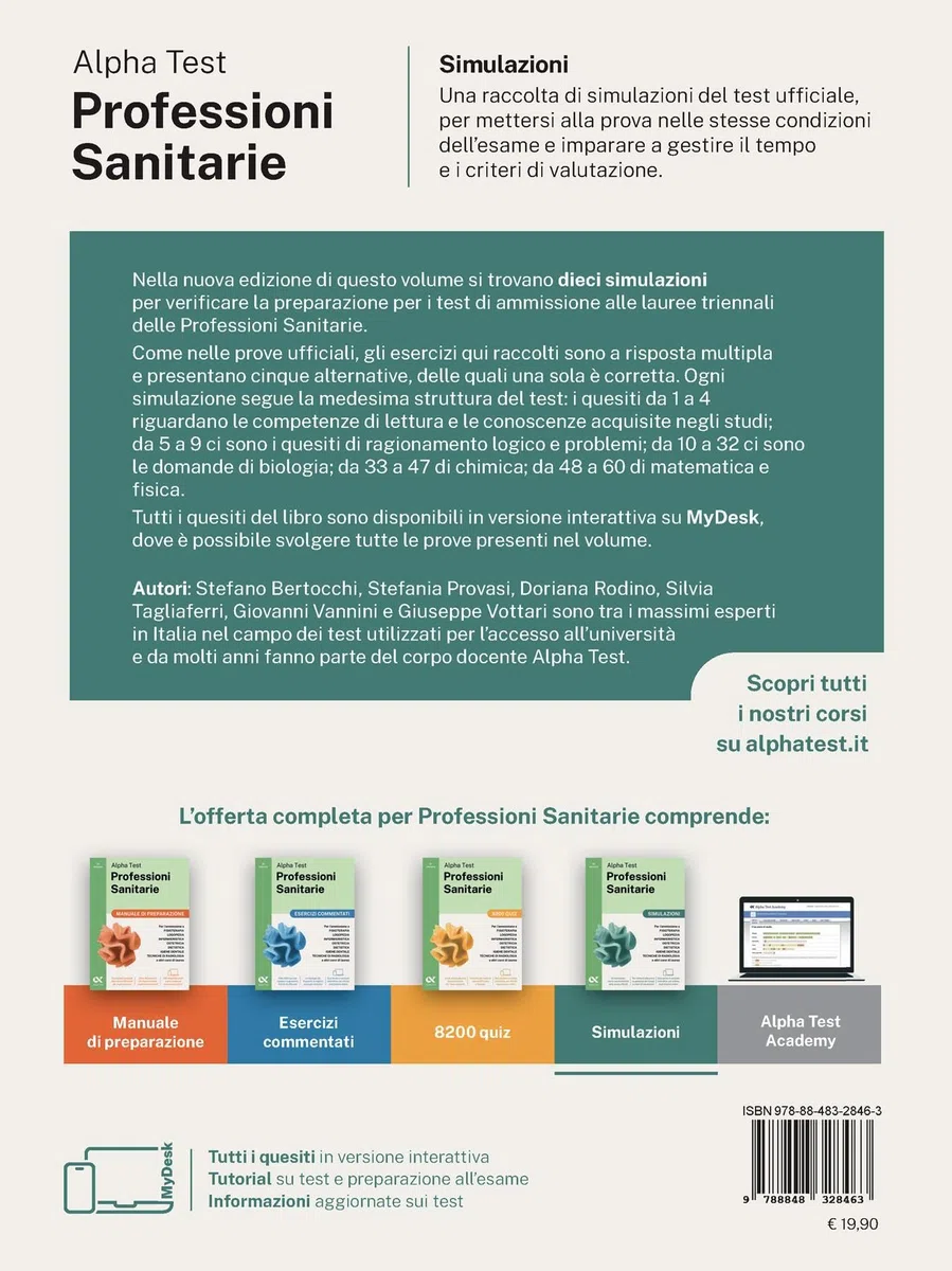 Alpha Test Professioni Sanitarie 2026-2027. Simulazioni. Per test di ammissione universitari. Tutte le prove in versione digitale