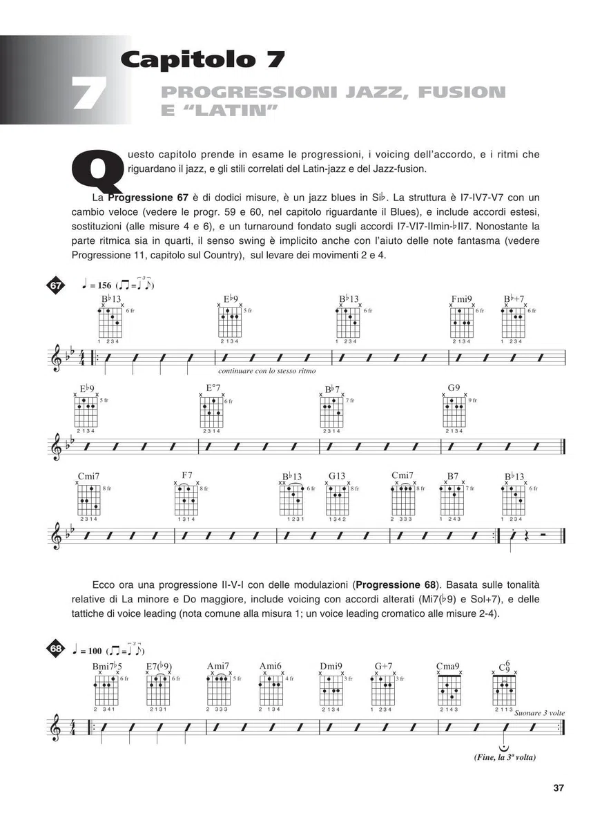 Progressione di accordi per chitarra. Con File audio per il download